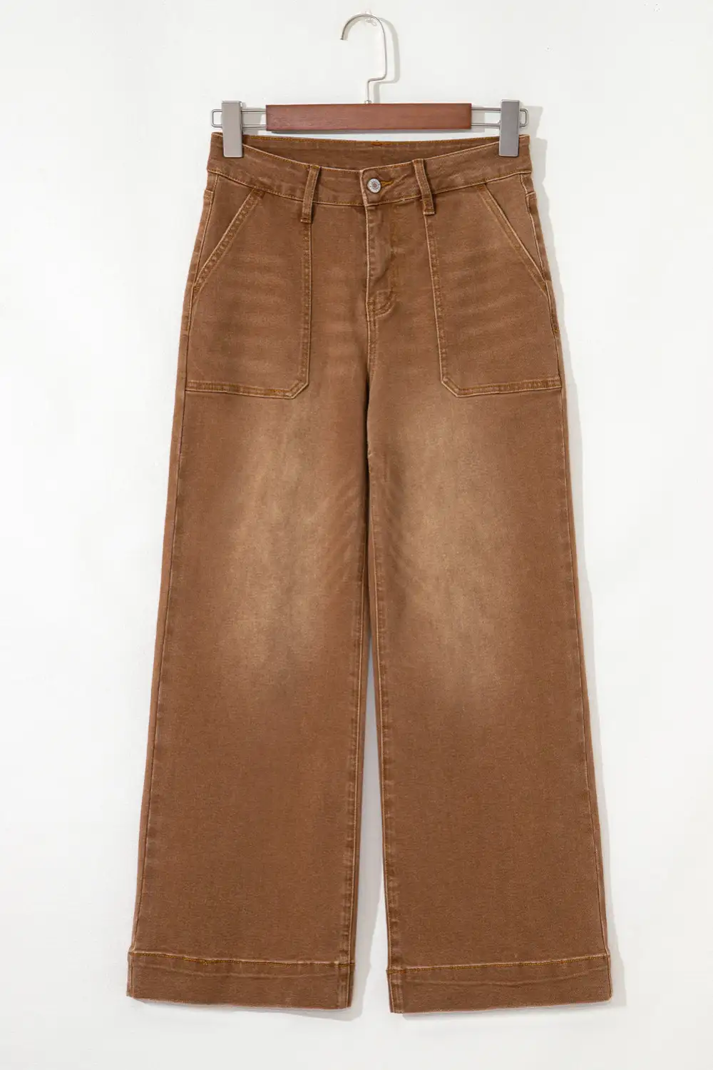 Wide Leg Cropped  High Rise Jeans