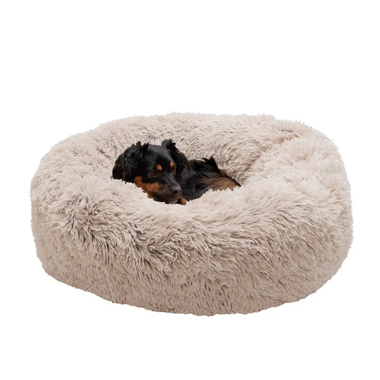 Calming Cuddler Long Fur Donut Bed