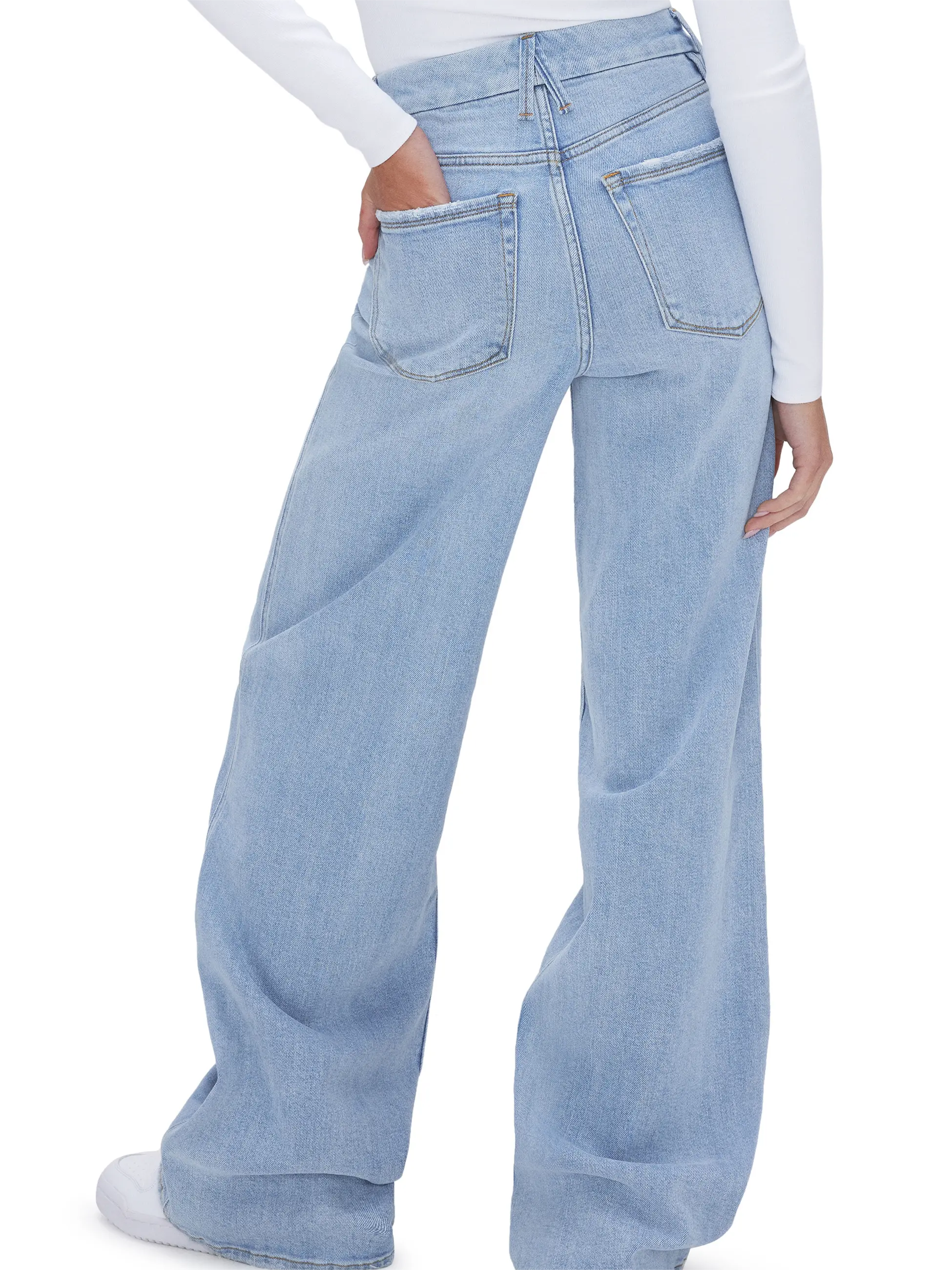 High Rise Patchwork Straight Leg Jeans