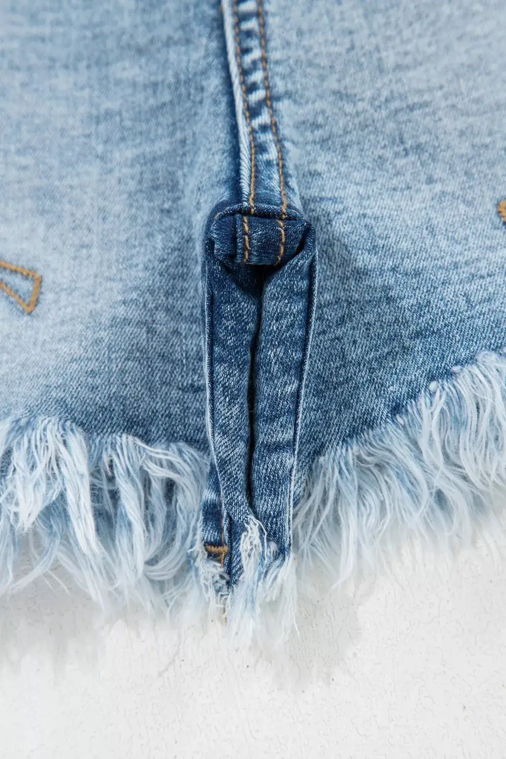 Western Embroidery Stud Denim Casual Shorts