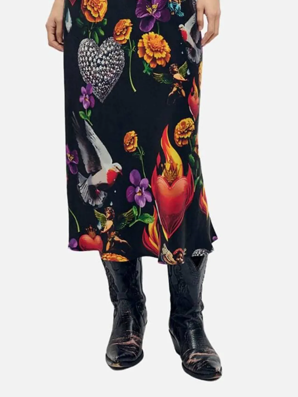 Print Spaghetti Strap Midi Dress