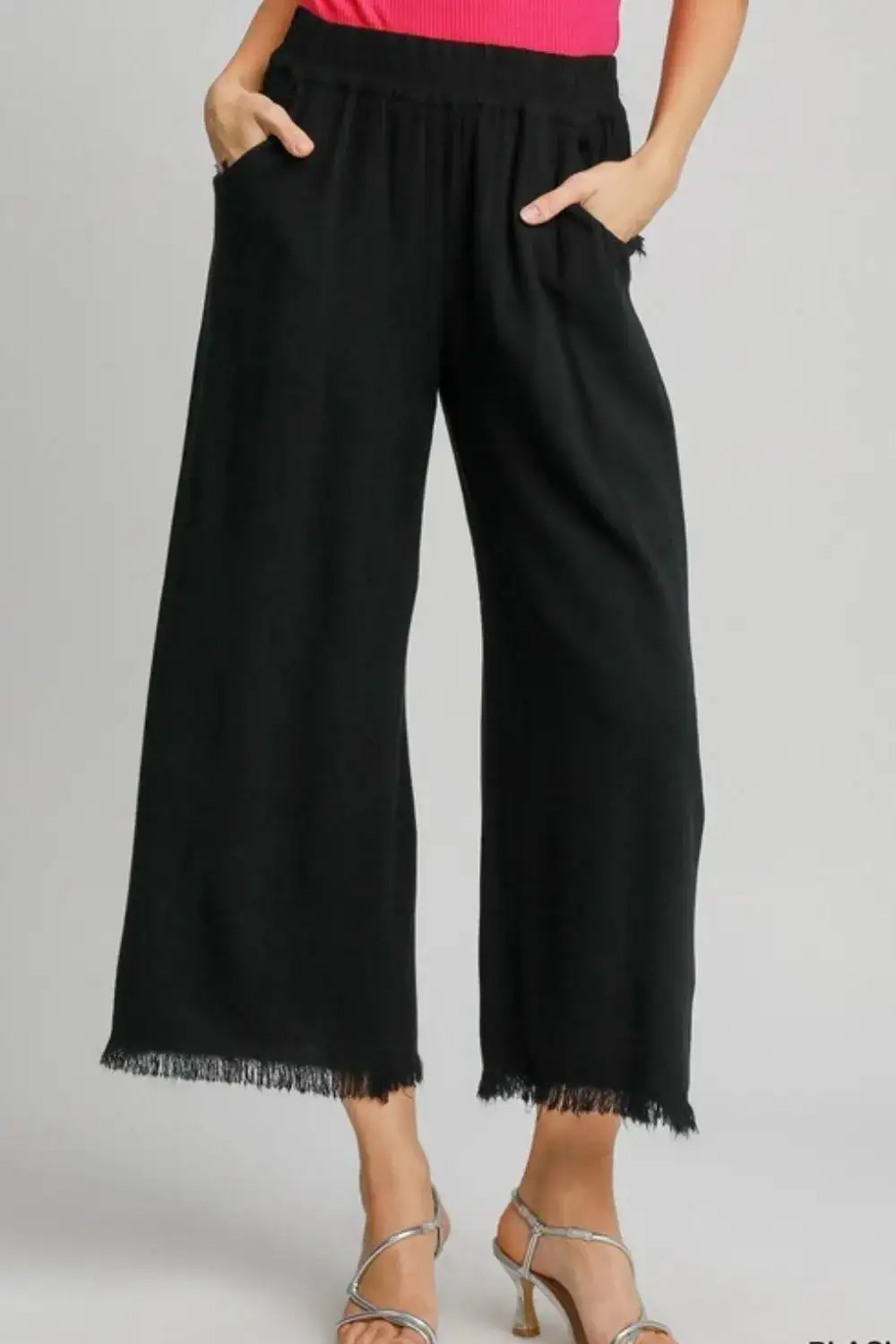 Roomy Wide Leg Linen Blend Casual Pants