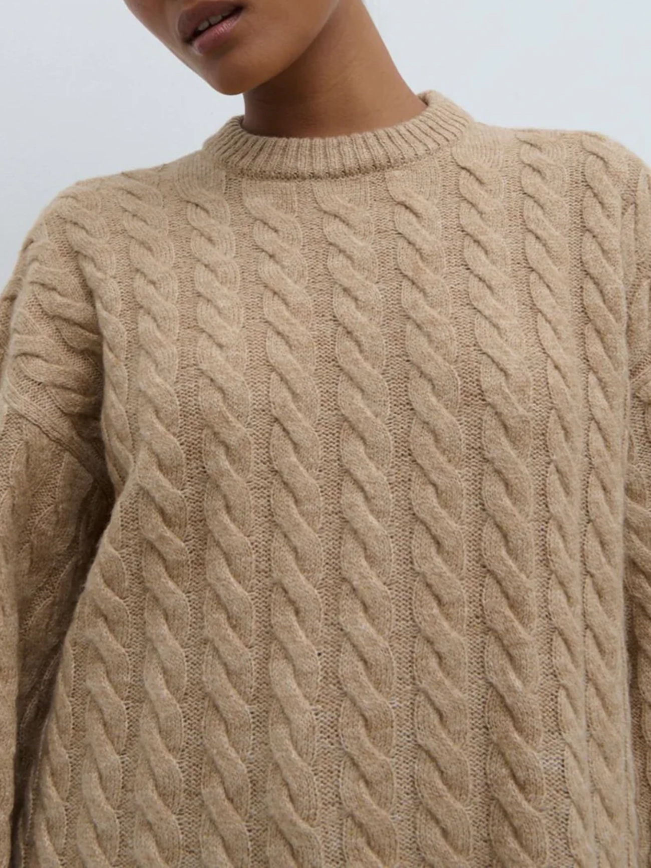 Cable Knit Jumper with Scarf