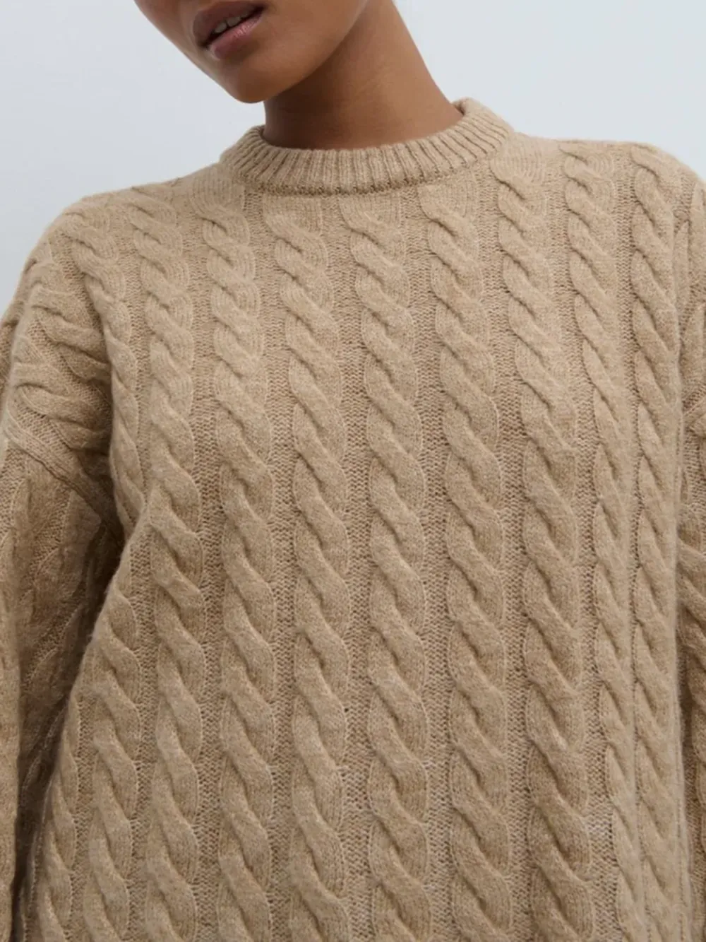 Cable Knit Jumper with Scarf