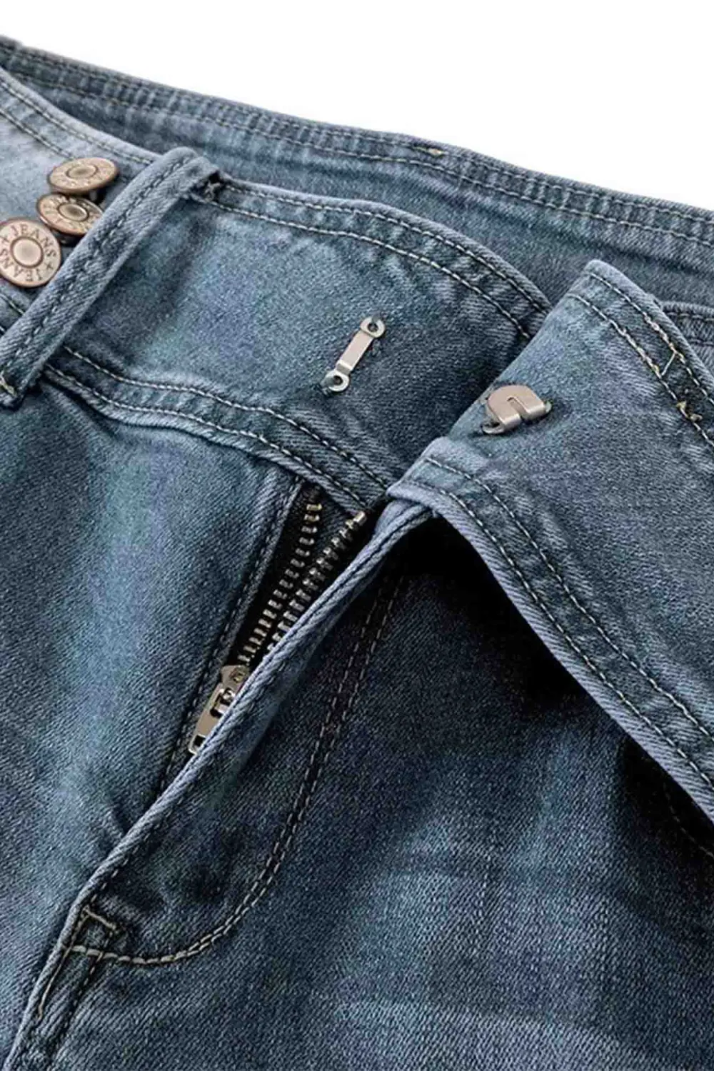 Side Button Flare Jeans