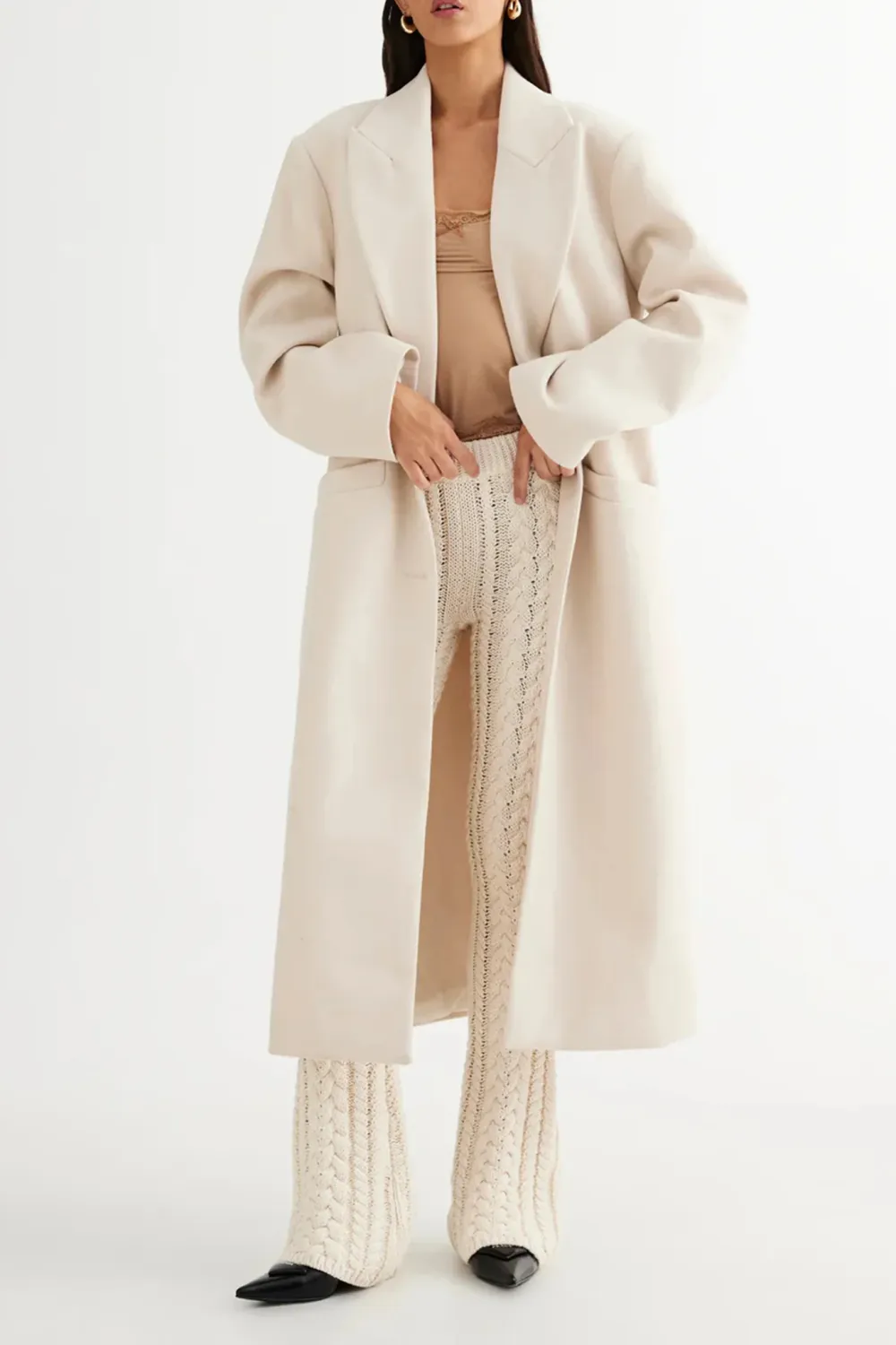 Long Lapel Warm Women's Coat
