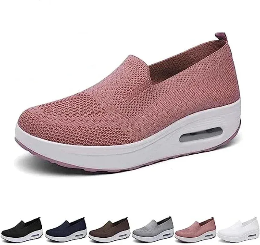 Air Cushion Slip-On Walking Shoes Platform Mesh Sneaker Sandals