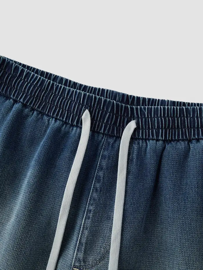 Men's Denim Washed Denim Shorts