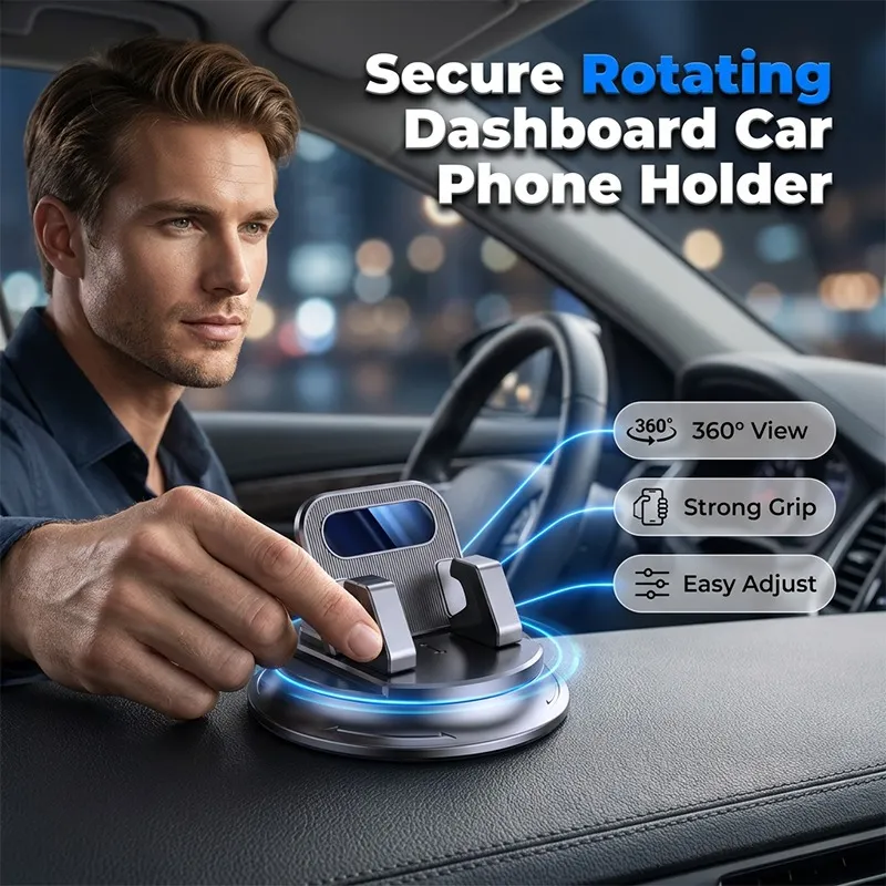 📱 Rotating Dashboard Car Phone Holder – 360° Adjustable & Anti-Slip – Hands-Free Phone Mount 🛡️