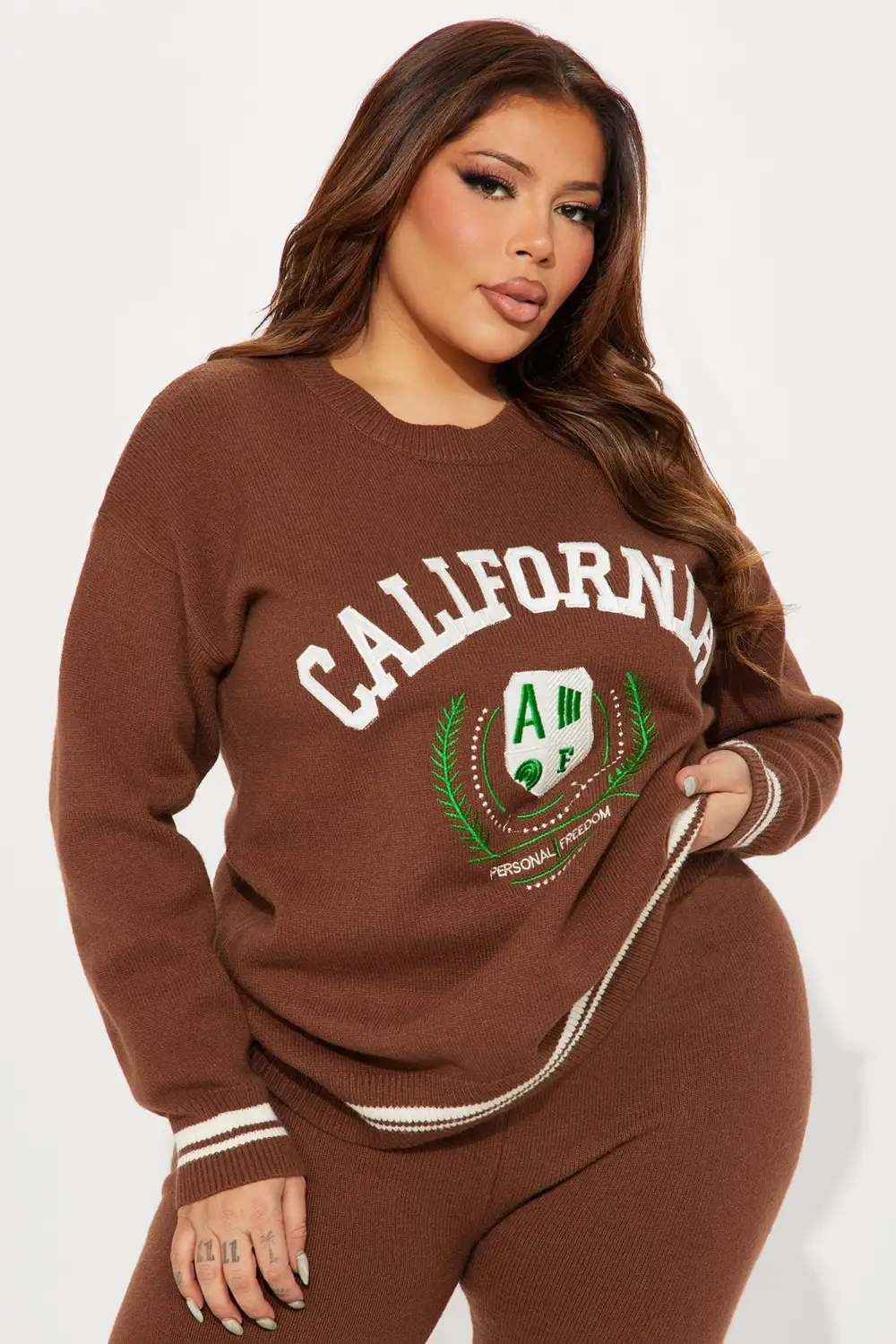California Coast Sweater Legging Set - Brown Combo