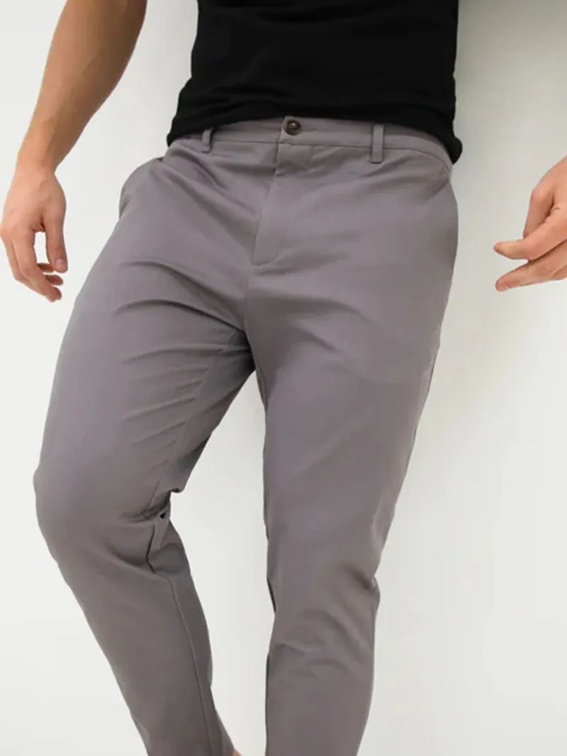 Grey Stretch Twill Men's Pants