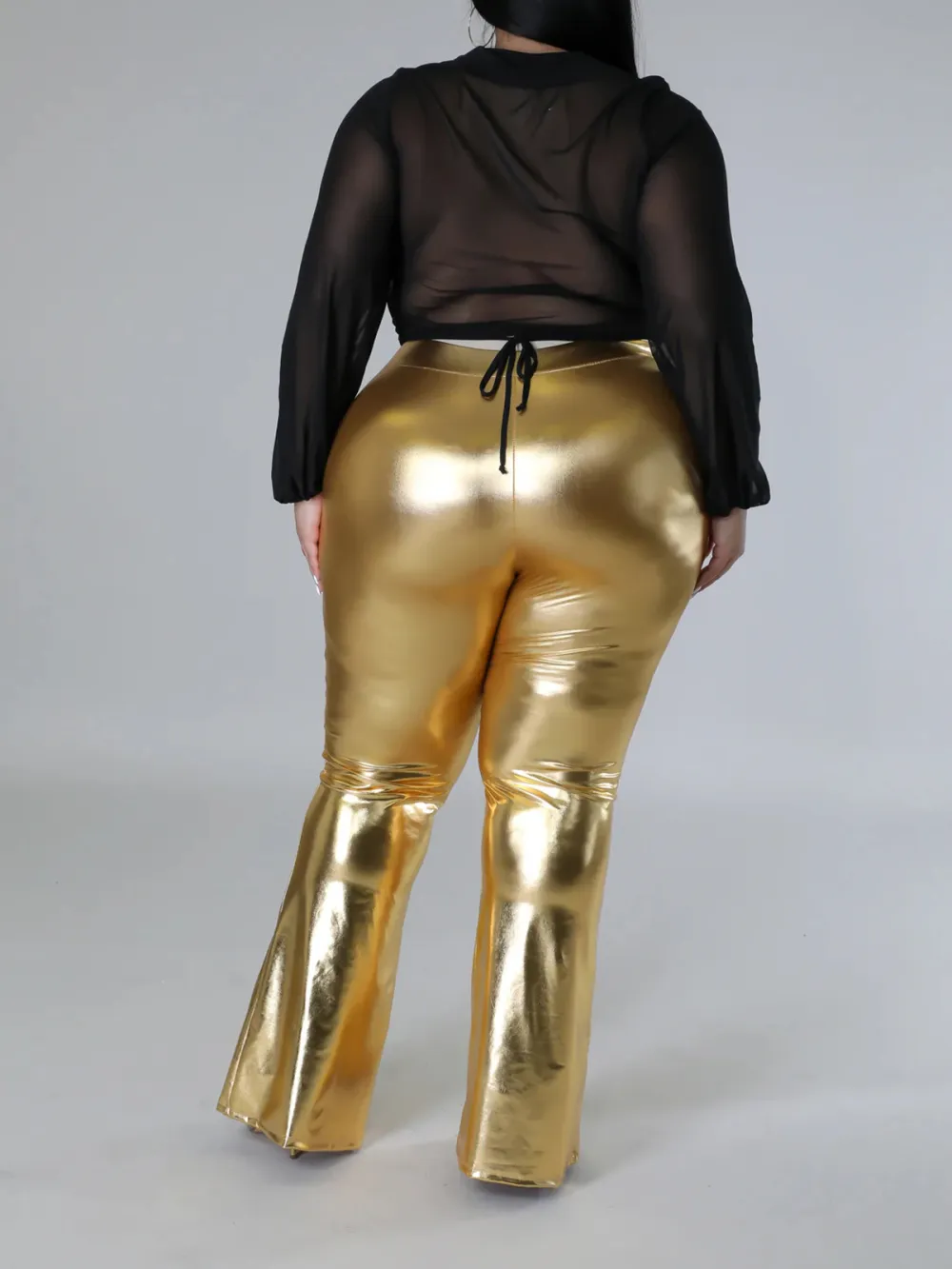 Plus-Size Fashion Women'S Glossy Pants