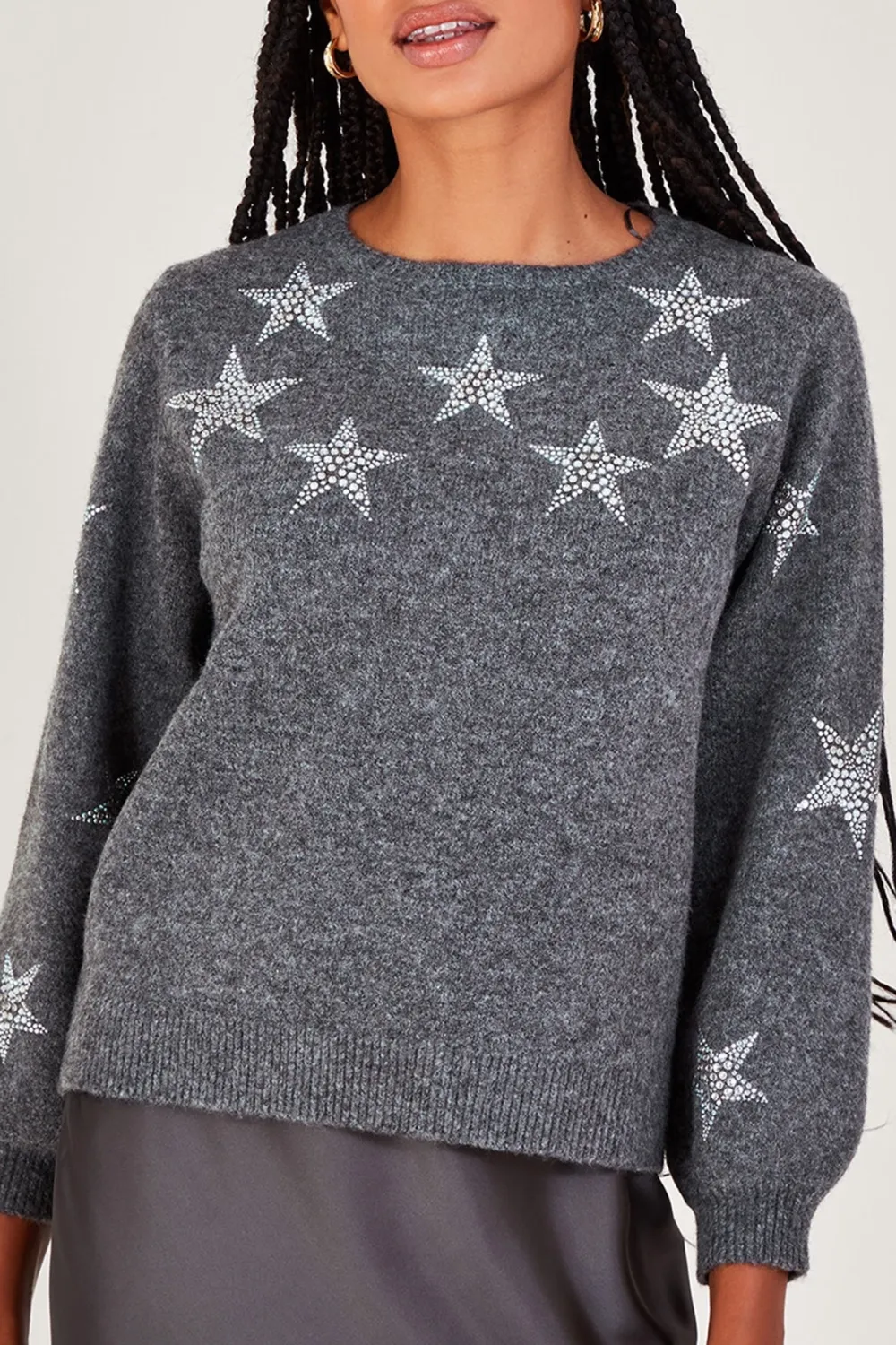 Grey Star Embroidered Sweatshirt