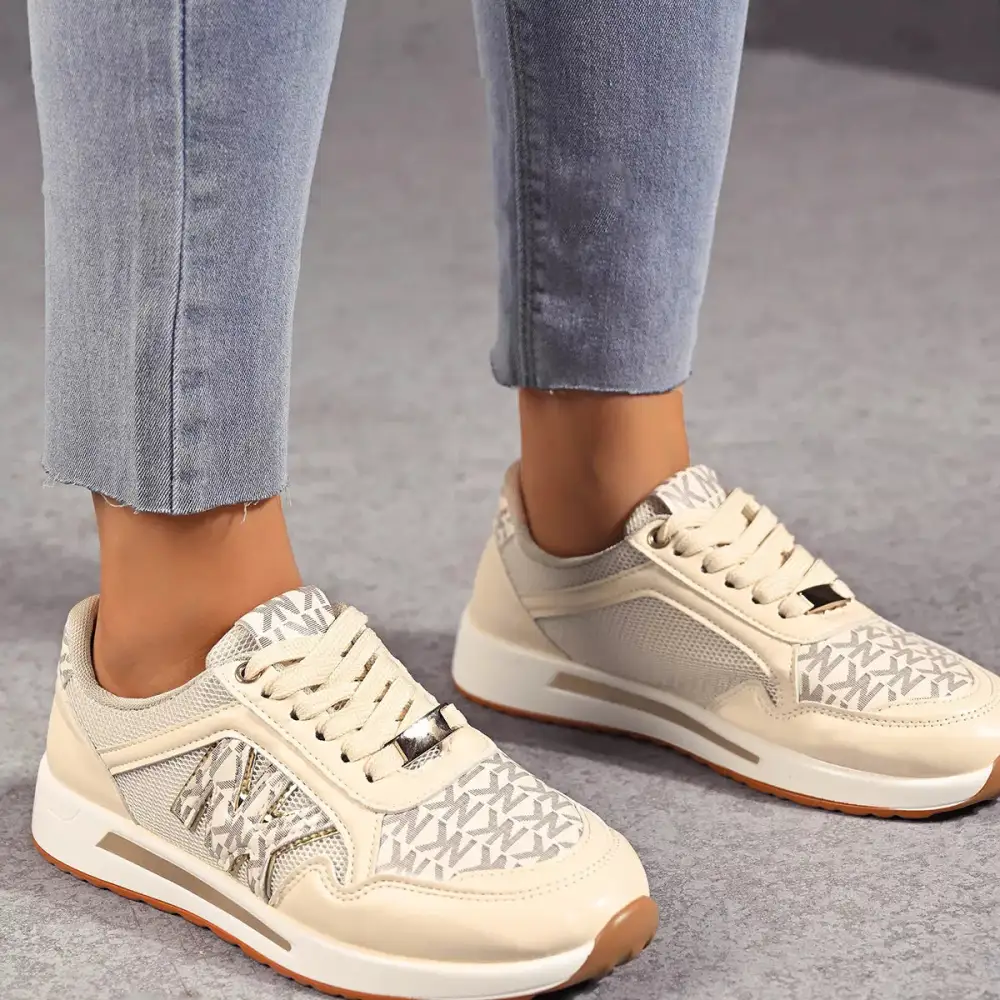 Modern Lace-Up Round Toe Sneakers