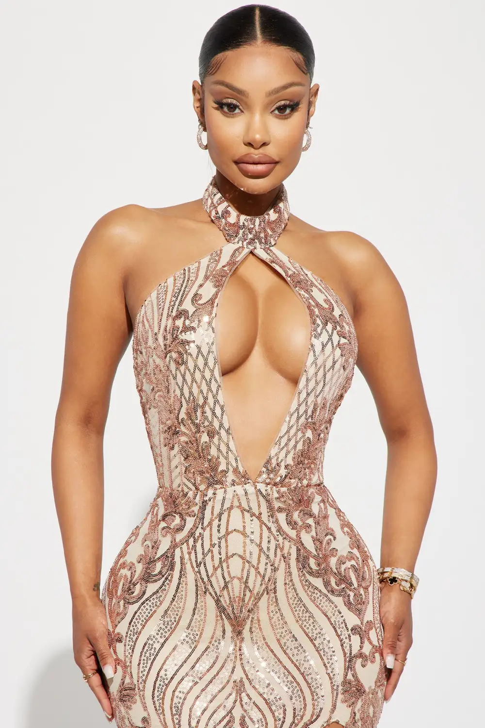 Gigi Sequin Maxi Dress - Gold