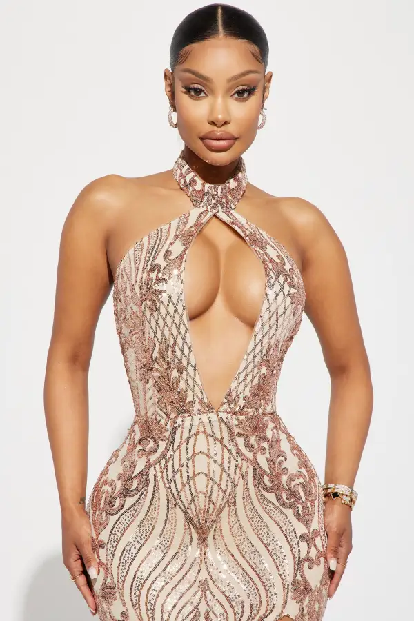 Gigi Sequin Maxi Dress - Gold