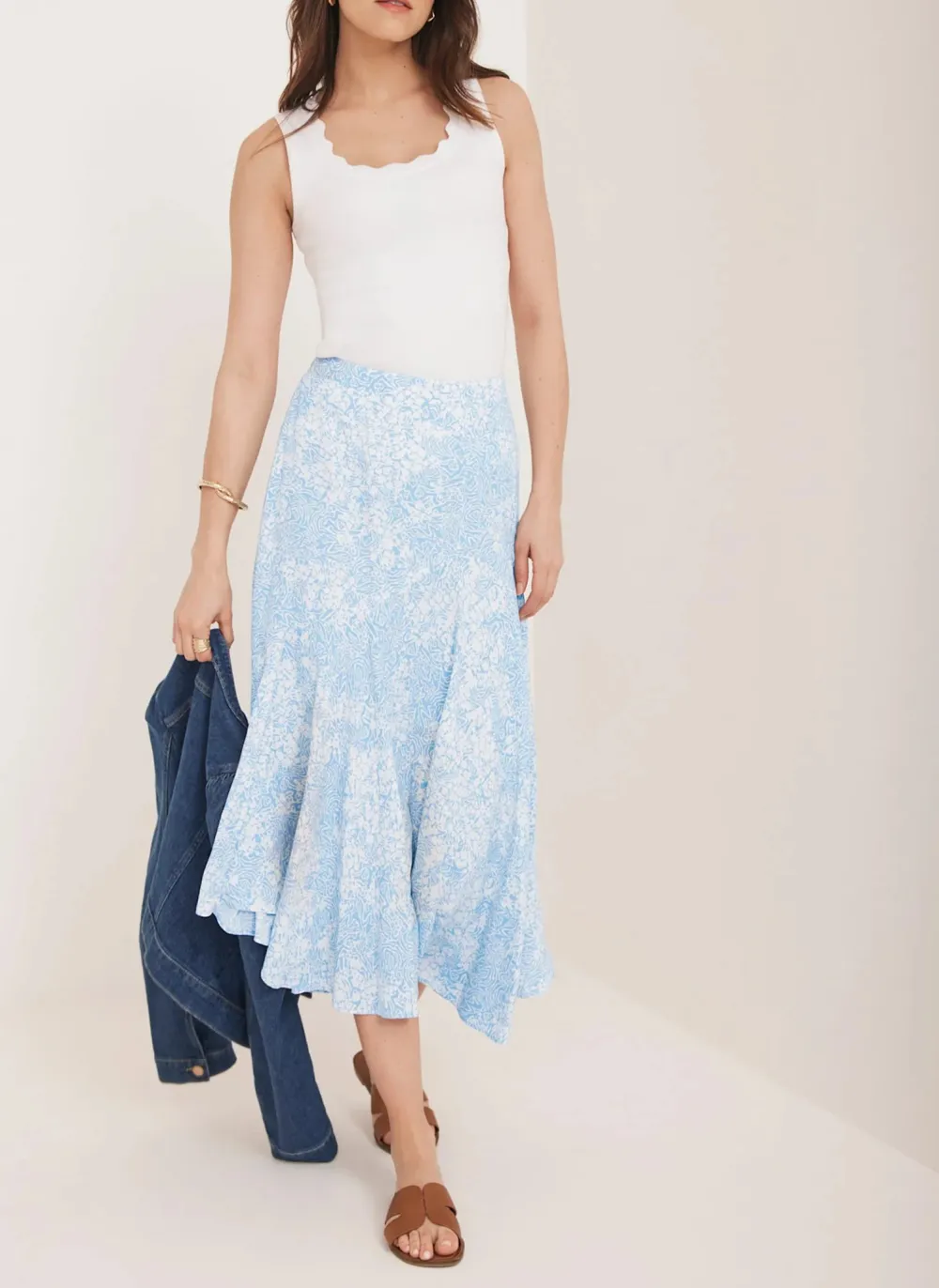 Casual Style Floral Print Skirt