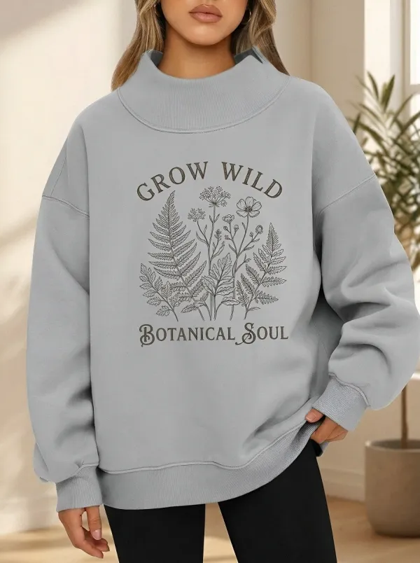 Grow Wild Botanical Soul Casual Hoodie Sweatshirt
