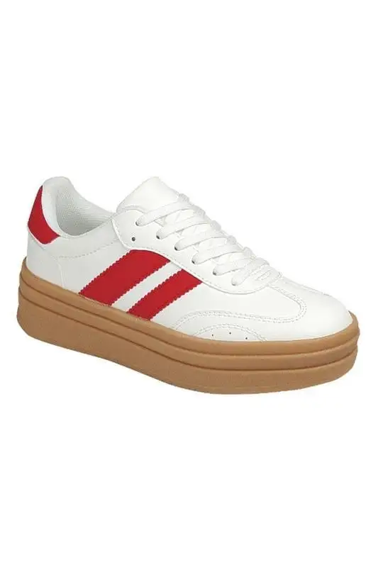 Topping Striped Platform Shoes