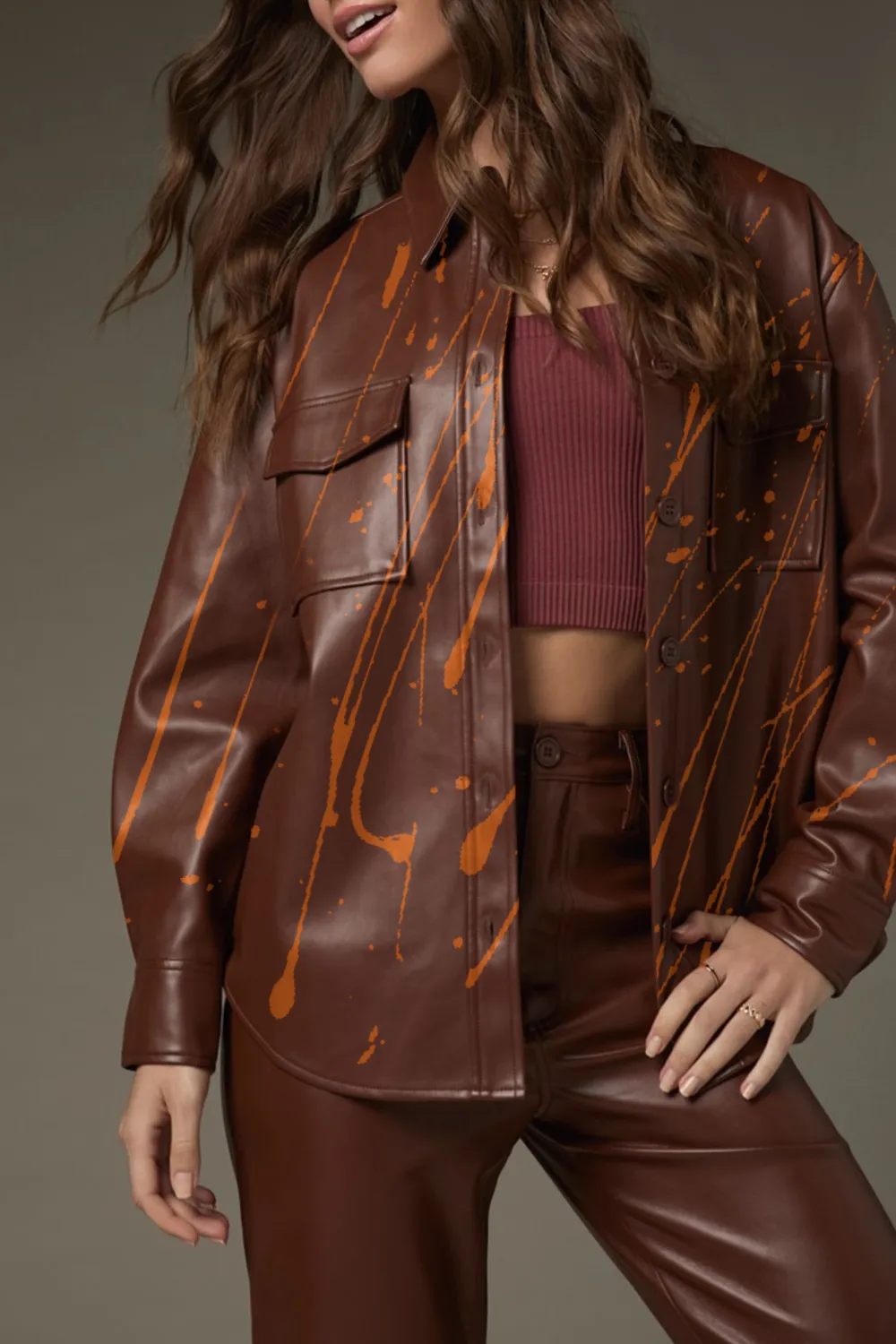 Karla Vegan Leather Shacket