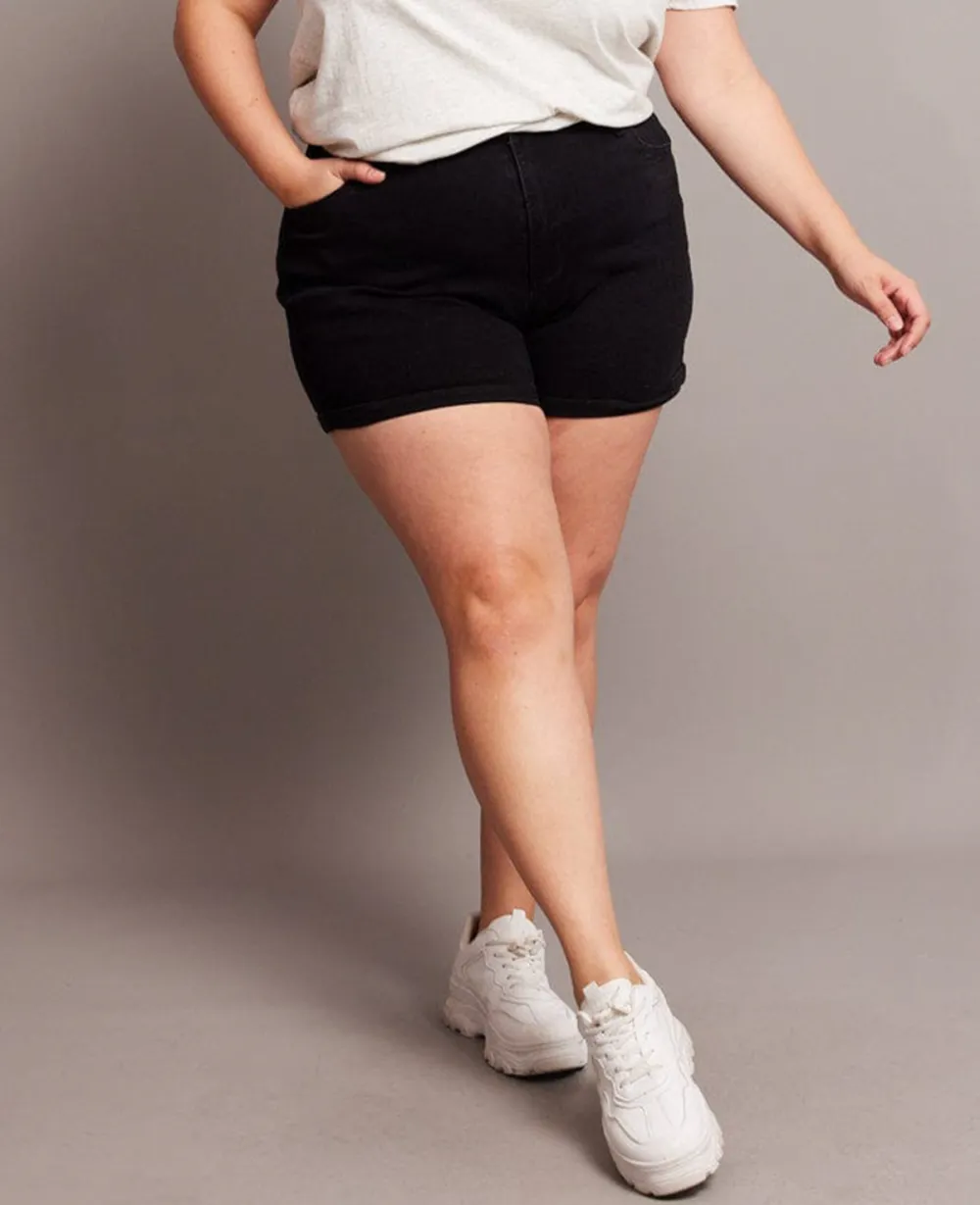 Black Skinny Shorts High Rise