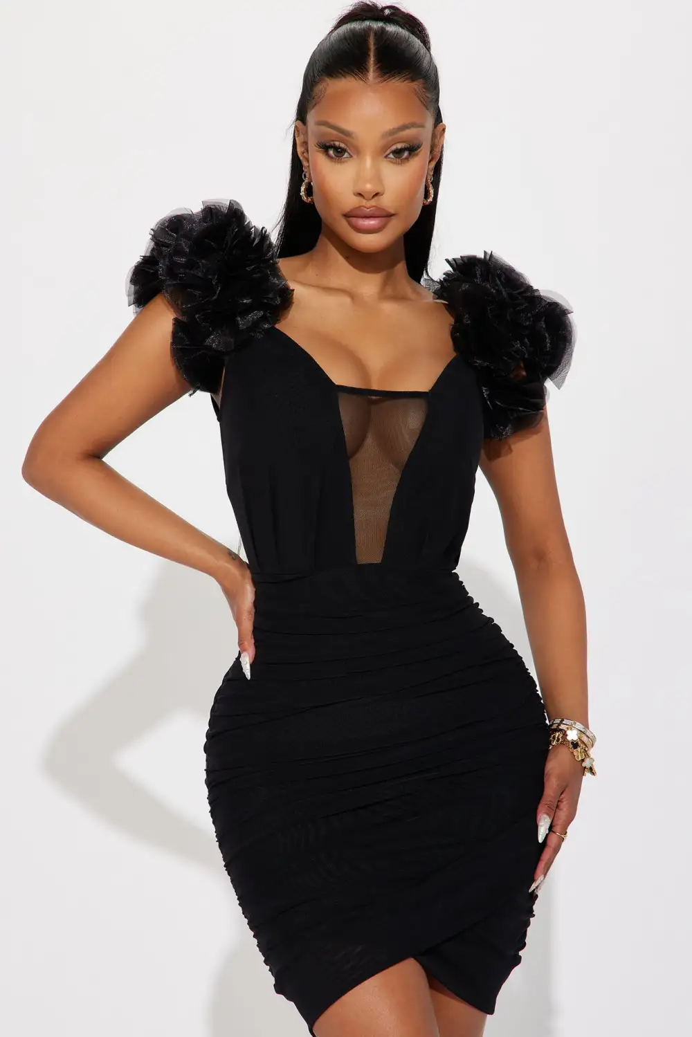 Diana Bandage Mini Dress - Black