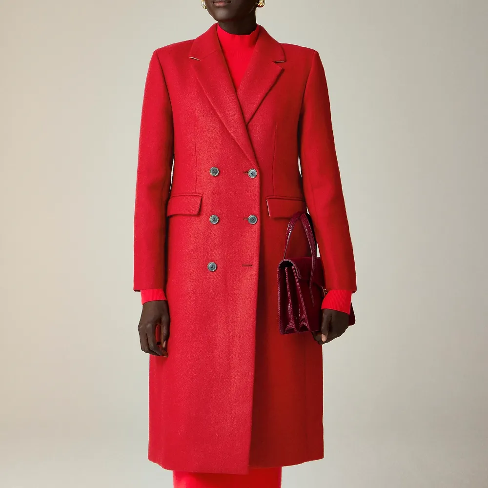 Wool-Blend Melton Double-Breasted Topcoats