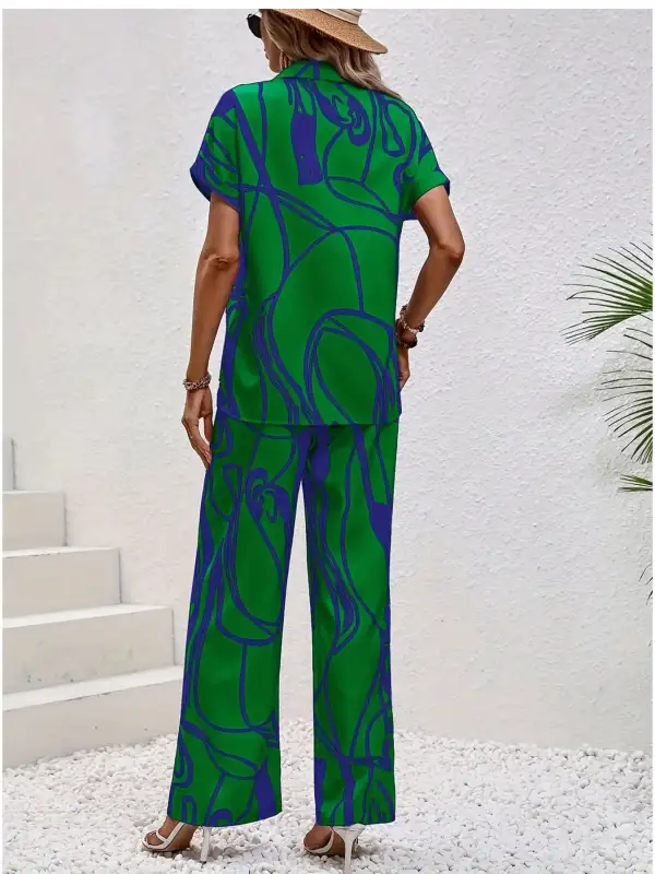 Button Front Printed Jumpsuit