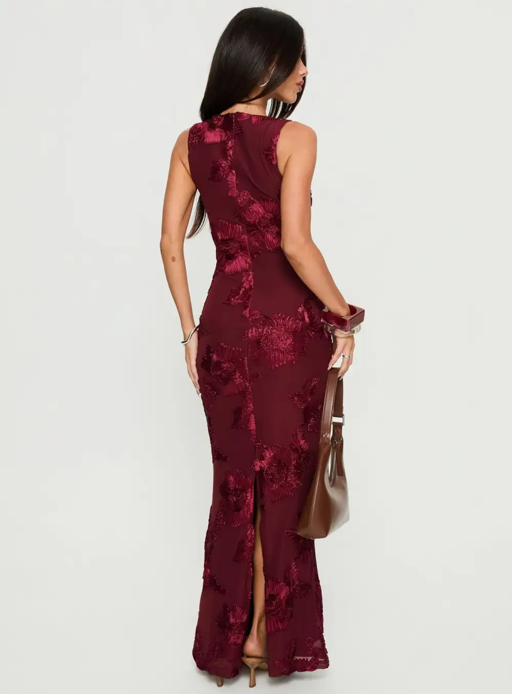 Sweetheart Neck Mesh Maxi Dress