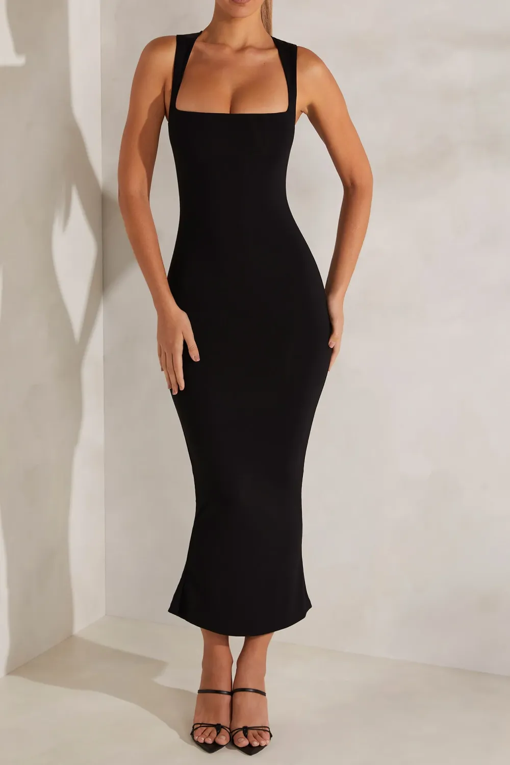 Breathable And Comfortable Square Neck Slim Fishtail Dress