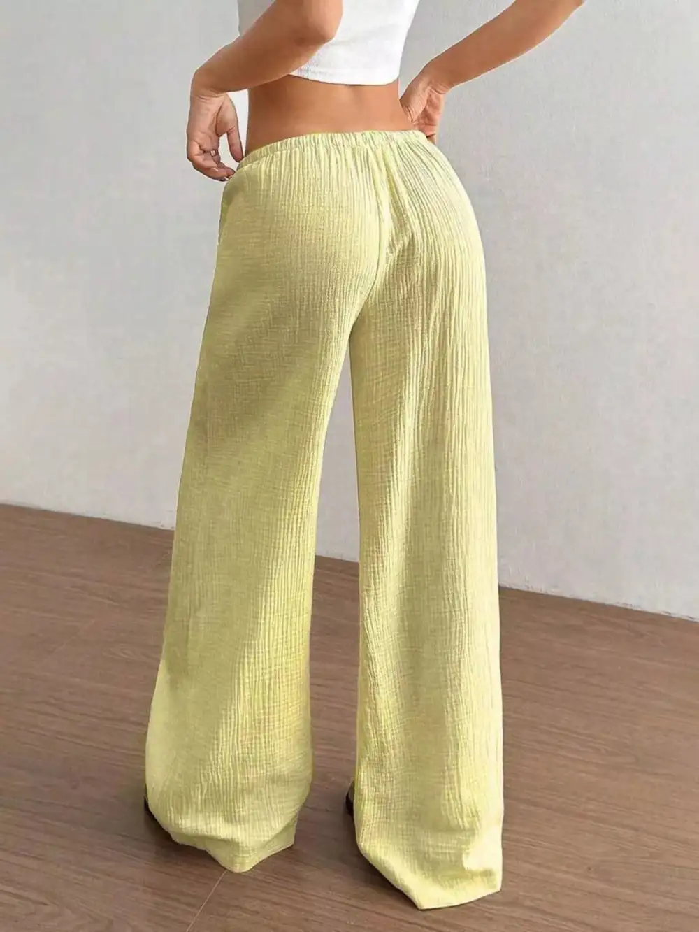 Full Size Drawstring Wide Leg Pants