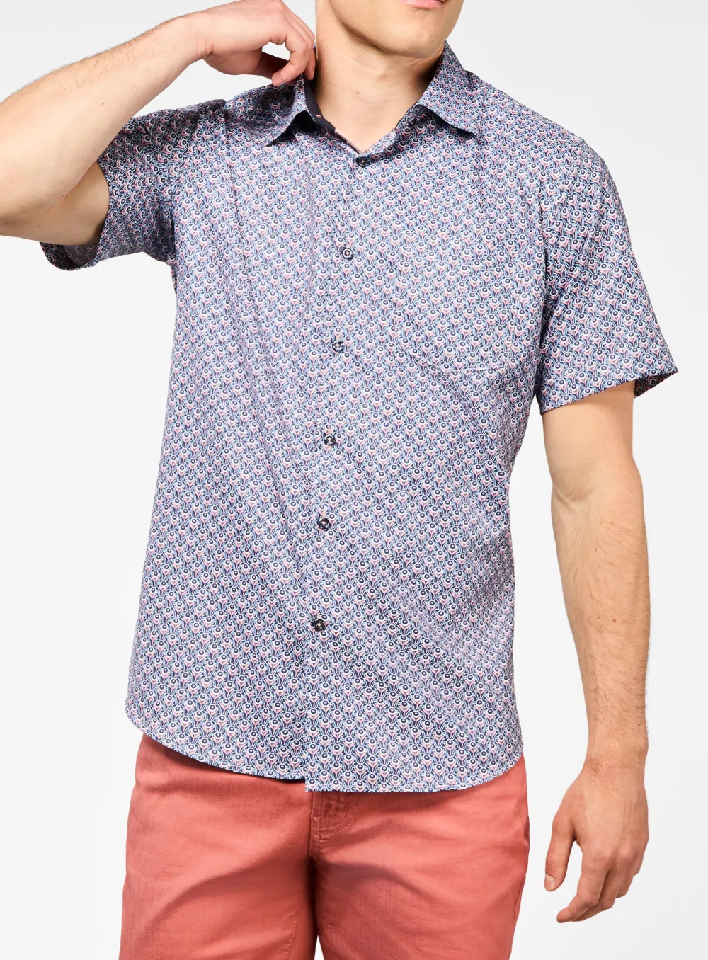Tulip Print Short Sleeve Shirt