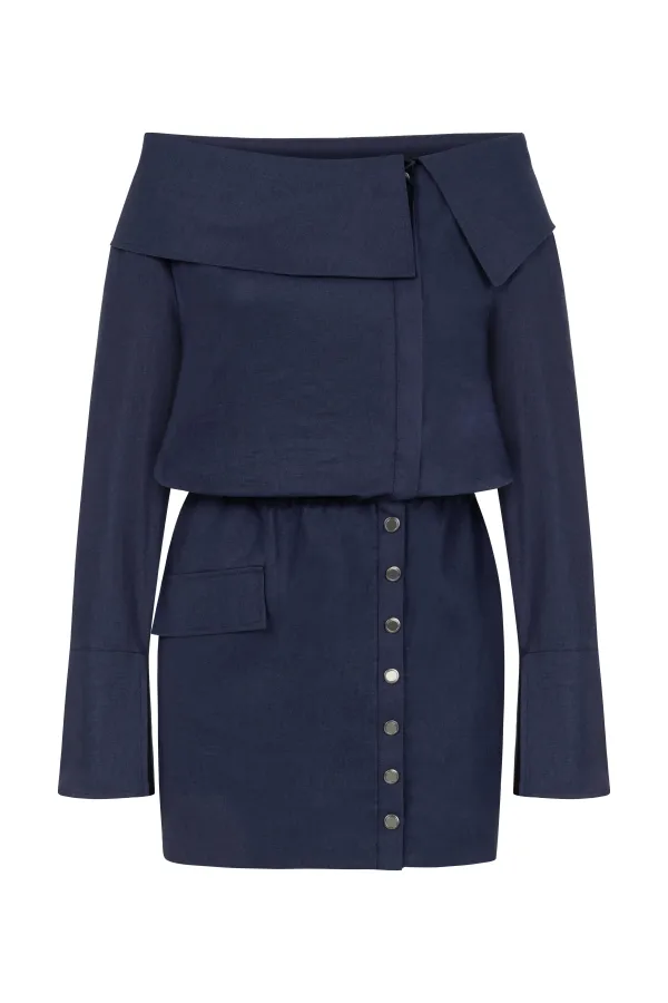 Mini Dress-Navy Blue