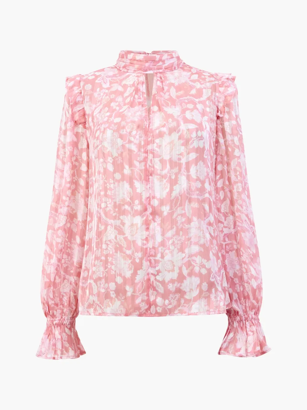 High Neck Creative Breathable Floral Print Turtleneck Top