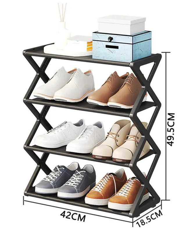 X-Shaped Fabric Dustproof Shoe Rack