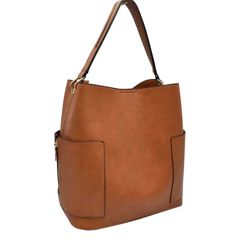 Pocket Bucket Satchel Bag