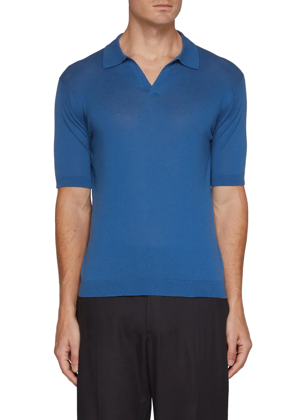 Soft And Comfortable Skinny Blue Polo Shirt