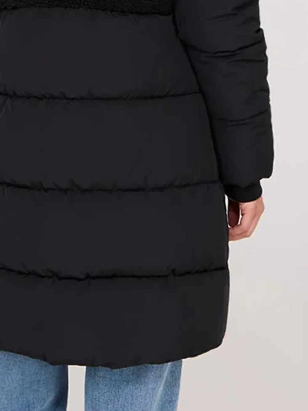 Beige Short Shearling Puffer Jacket