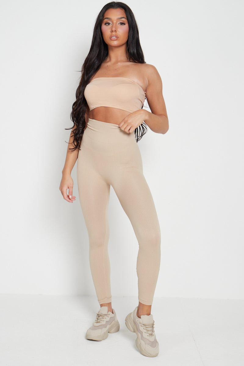 High Waist Ribbed Leggings - Della