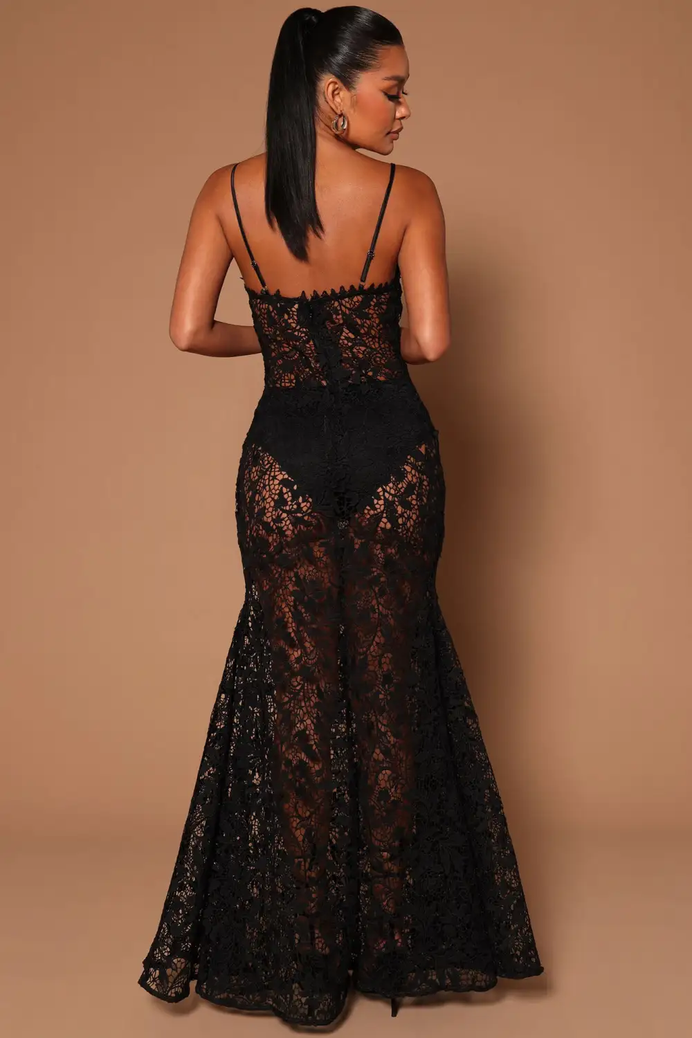 Anita Crochet Maxi Dress - Black