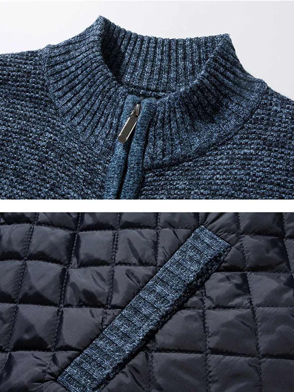 Quilted Patchwork Zip Up Cardigan