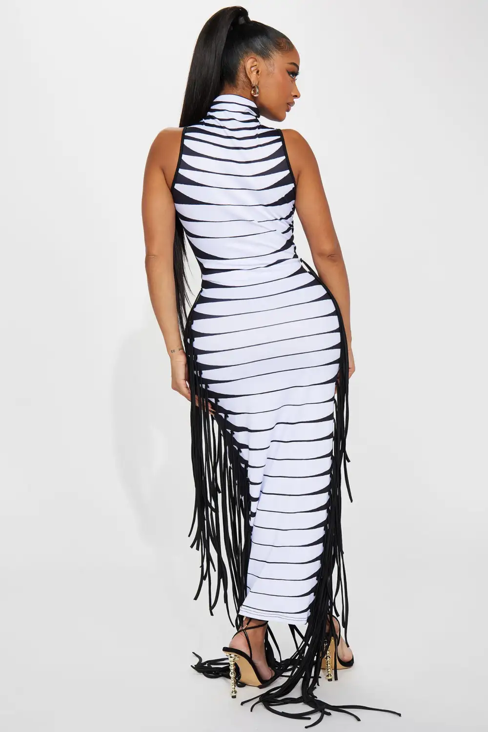 Mind Bender Maxi Dress - Black/White