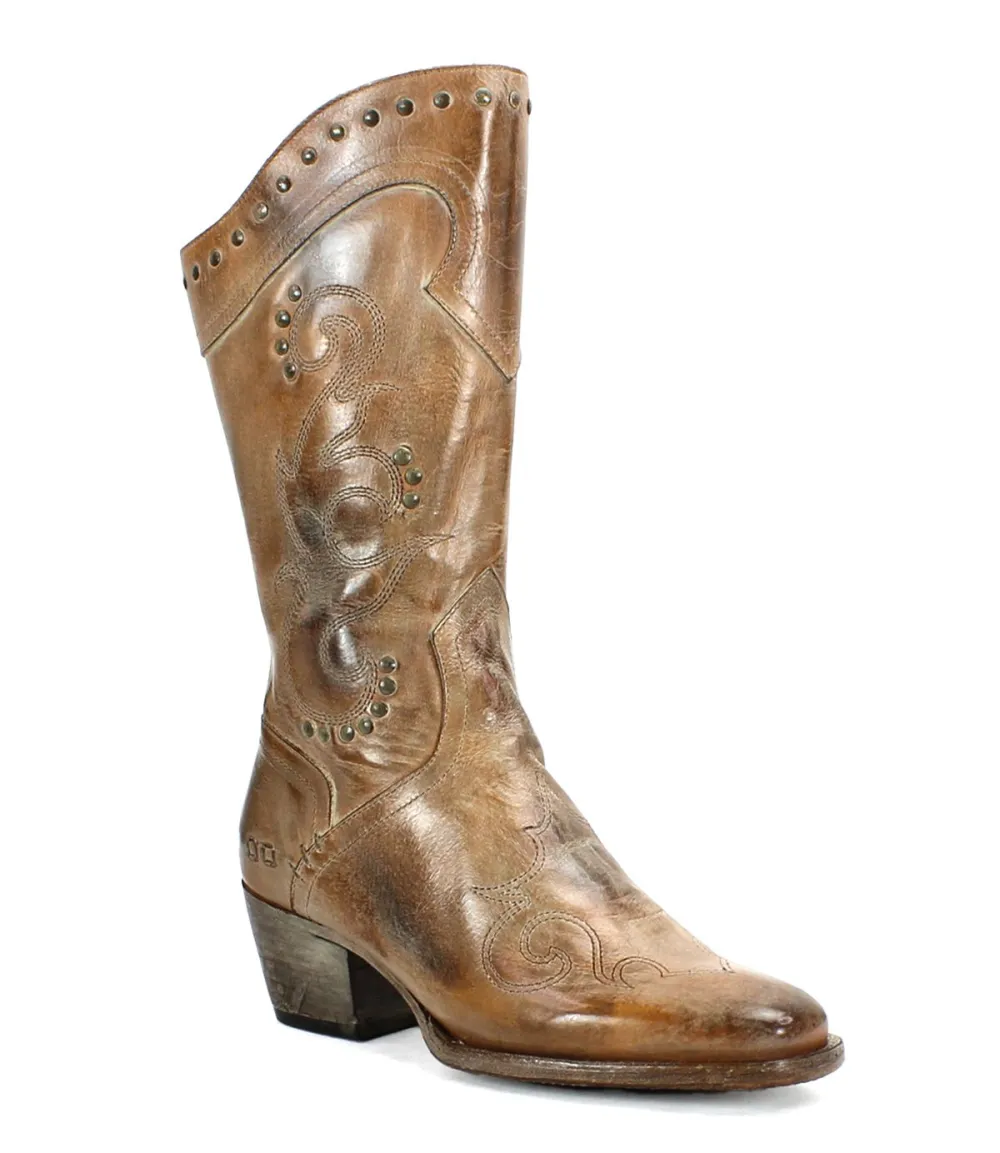 Floral-Stitched Studded Heritage Western Boots