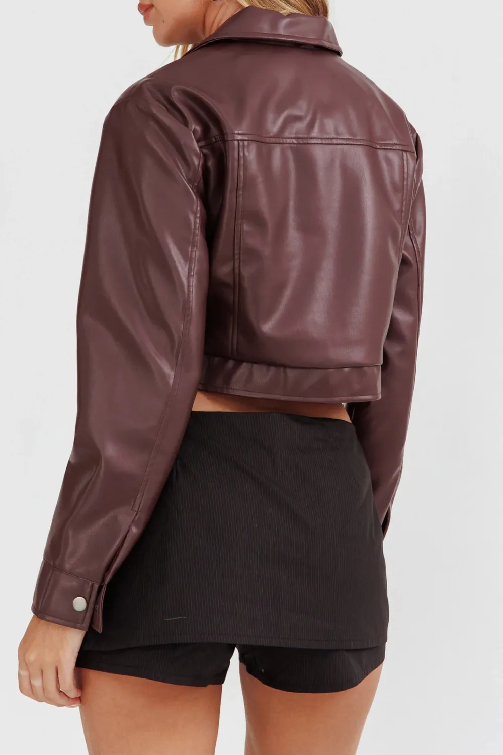 Handsome Cropped Leather Jacket