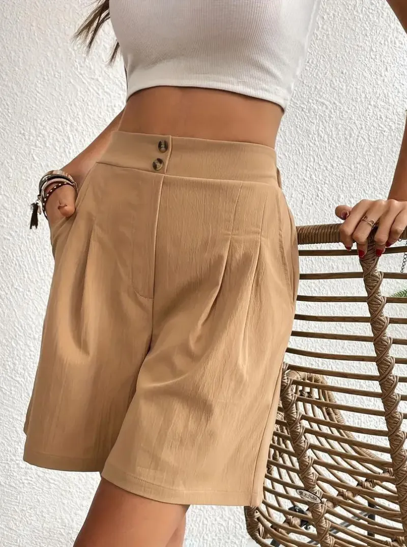 High Waisted Pleated Shorts