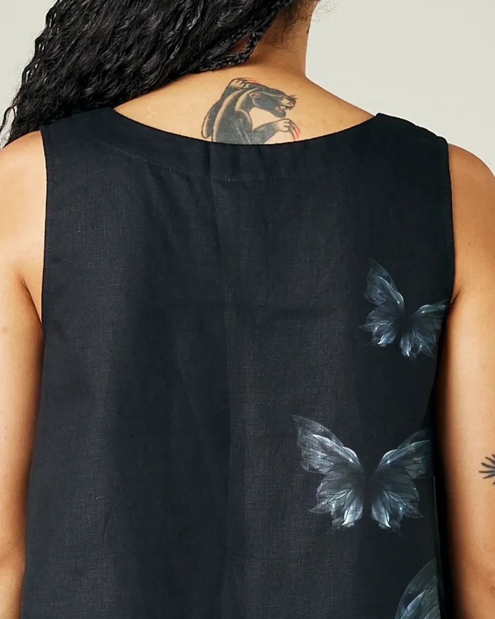 BLACK LINEN TOP