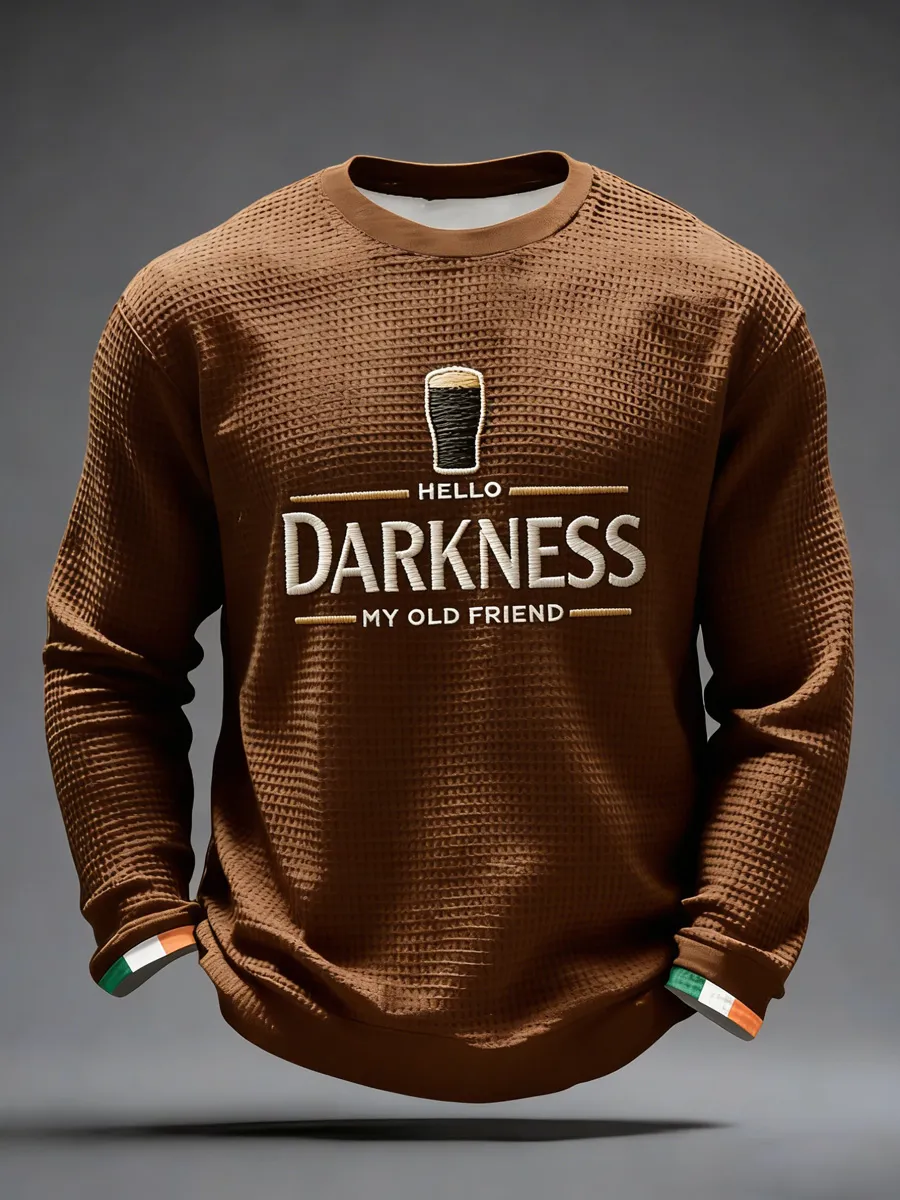 Men's Hello Darkness My Old Friend Waffle Long Sleeve Top