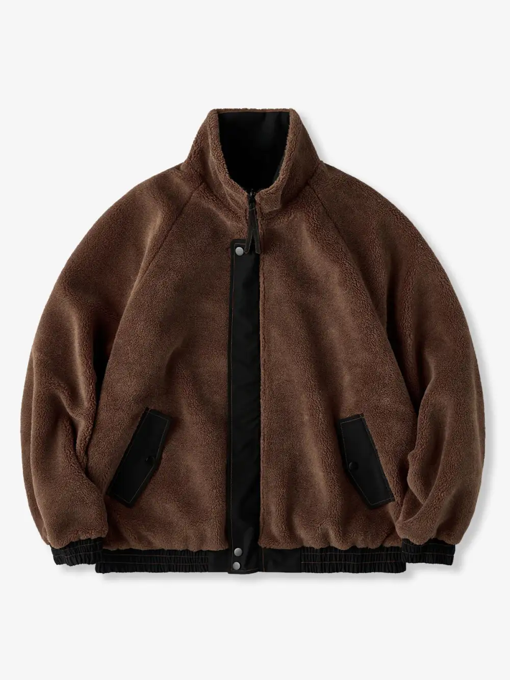 Men'S Fleece Lined Stand Collar Harrington Jacket