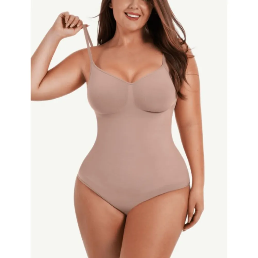 Seamless Adjustable Strap Thong Bodysuit