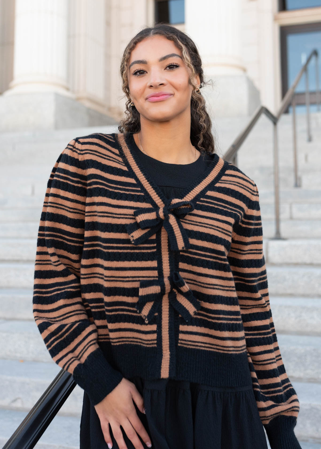 Chelsey Black Bow Cardigan